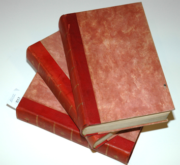 Appraisal: THREE LEATHER BOUND VOLUMES OF THE THEATRE -