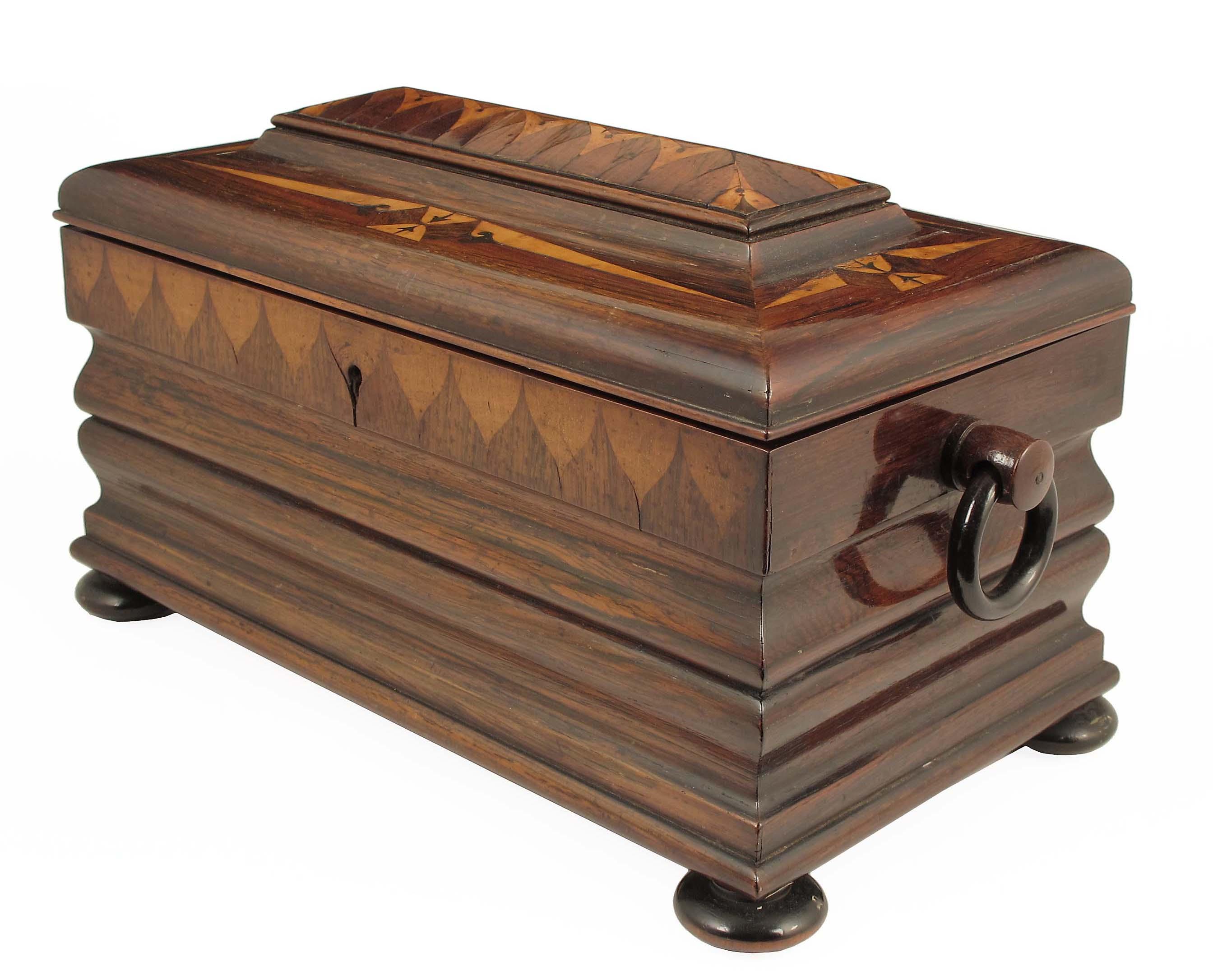 Appraisal: A Victorian rosewood and inlaid tea chest