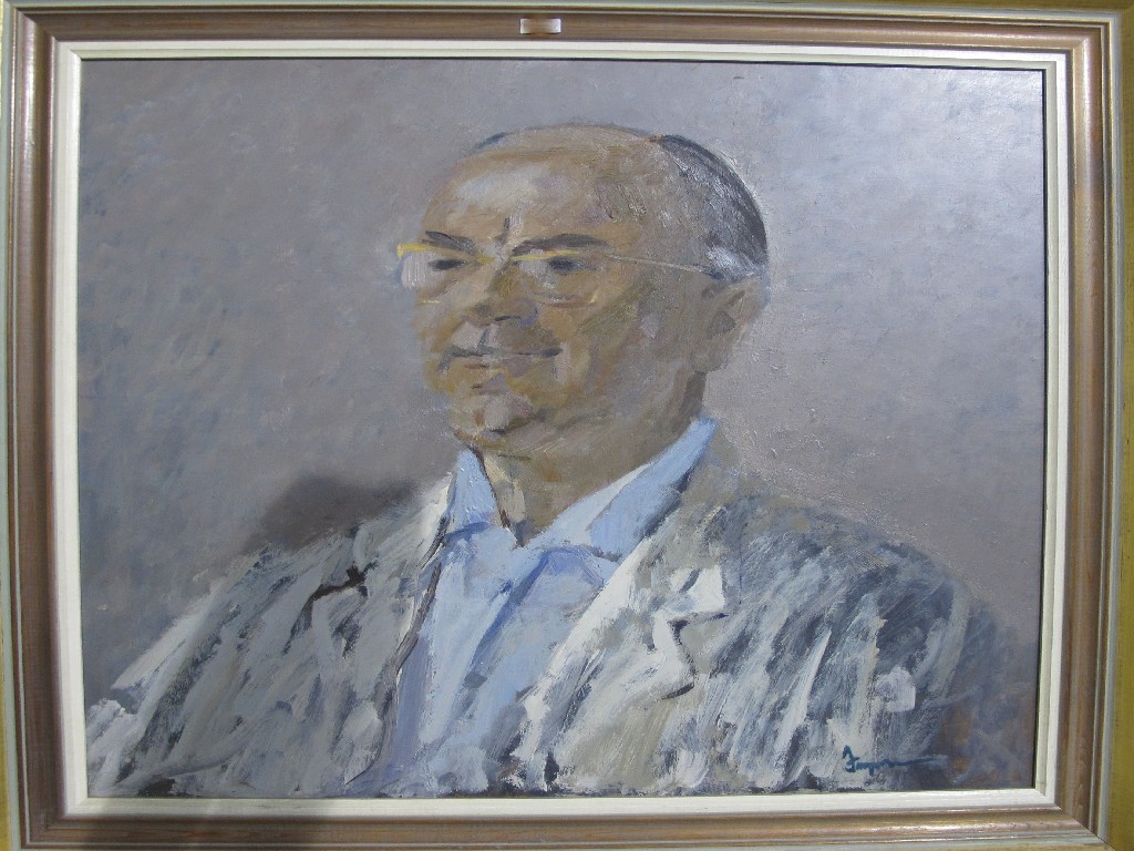 Appraisal: DAN FERGUSON ROI Oil on panel portrait of a man