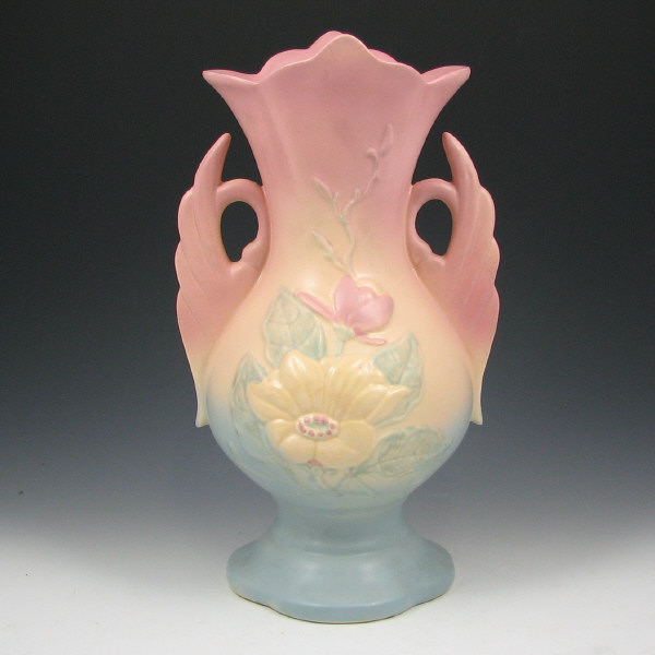 Appraisal: Hull Magnolia - Wing Handled Vase Magnolia Matte swan wing