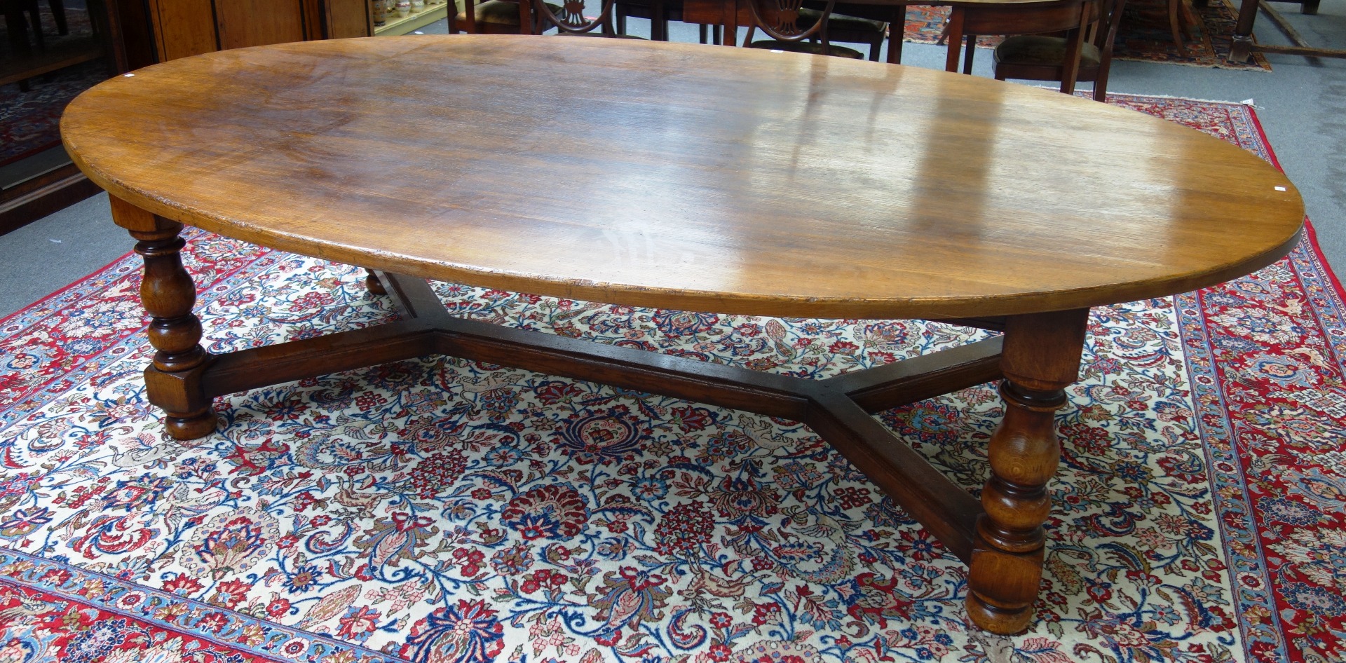 Appraisal: Titchmarsh Goodwin a th century oak oval dining table on