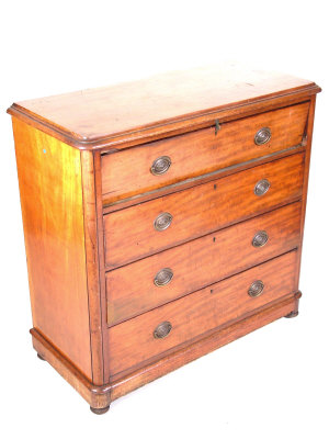 Appraisal: A Victorian mahogany secretaire chest of four graduated drawers upon