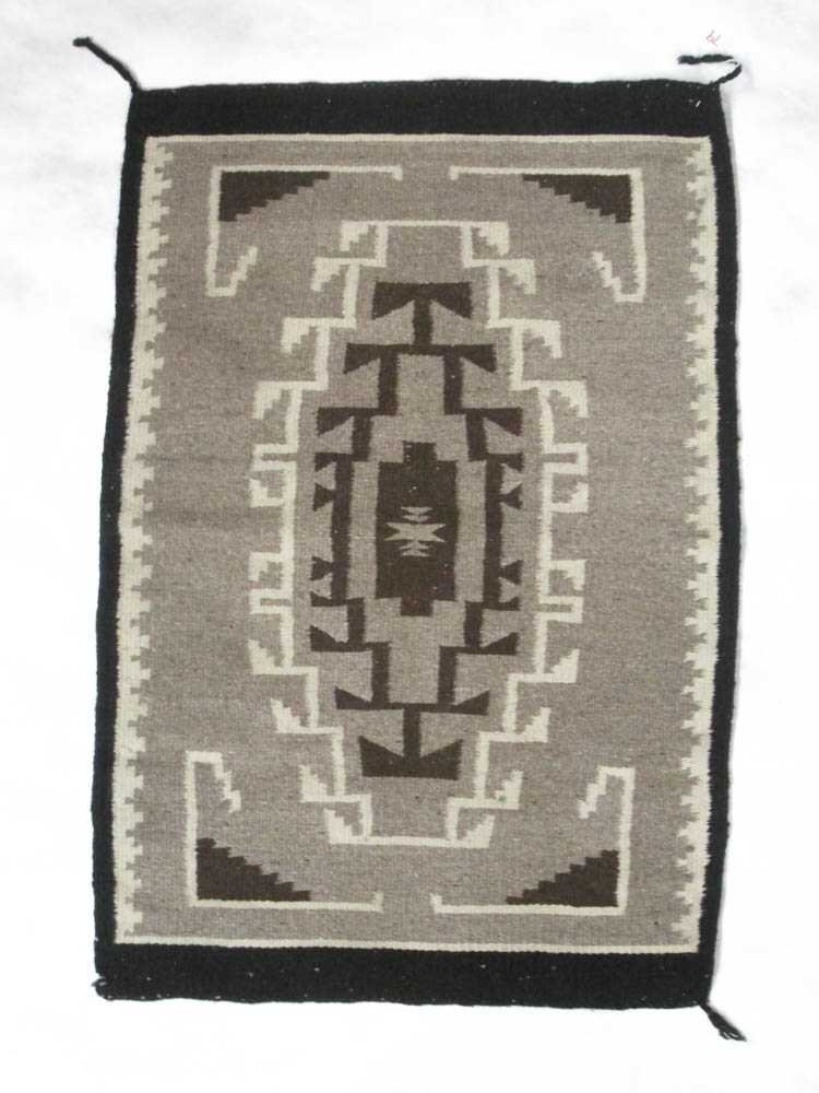 Appraisal: SOUTHWEST NATIVE AMERICAN TWO GREY HILLS WEAVING having geometric design