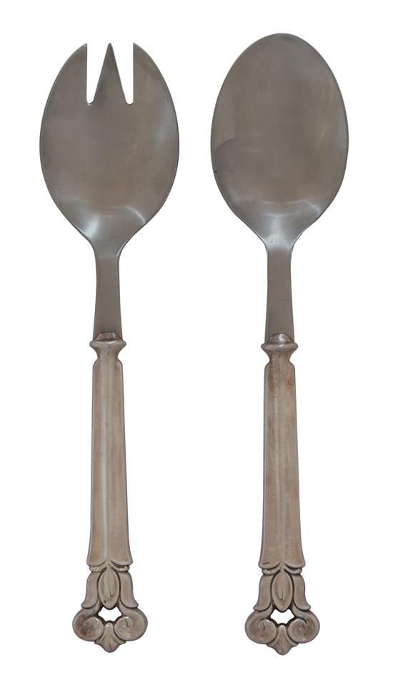 Appraisal: Sale Lot A Danish Silver Serving Fork and Spoon Cohr