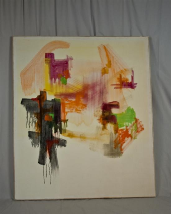 Appraisal: Modern Abstract Painting c s Large modern oil on canvas