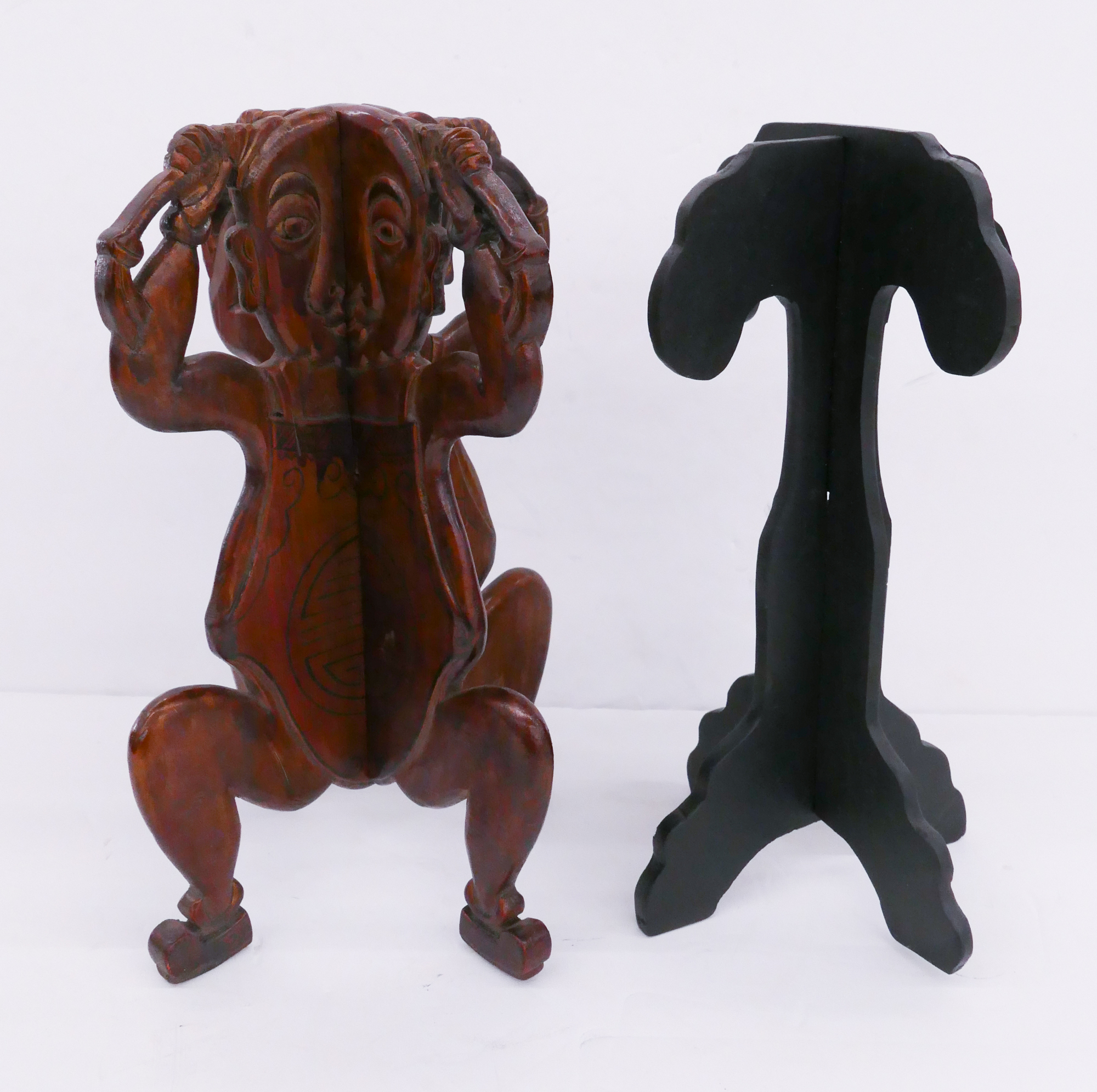 Appraisal: Box Chinese Wood Hat Stands