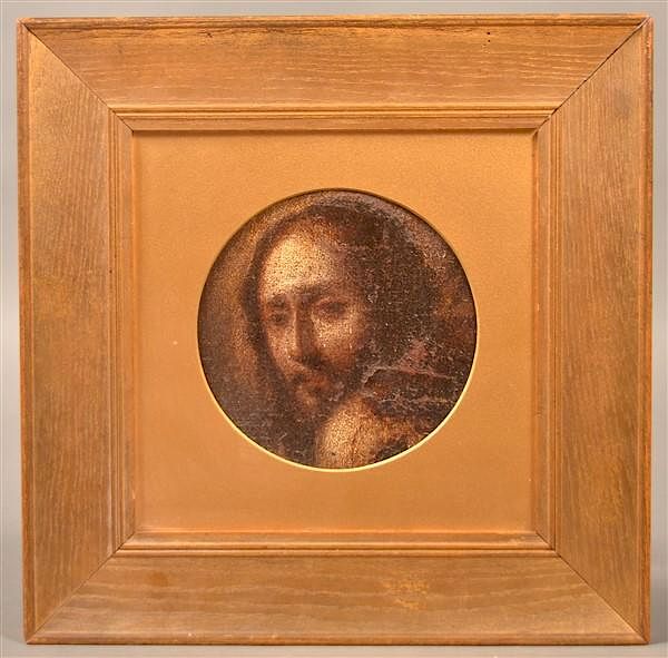 Appraisal: th Century Oil on Canvas Fragment Depicting the Head of