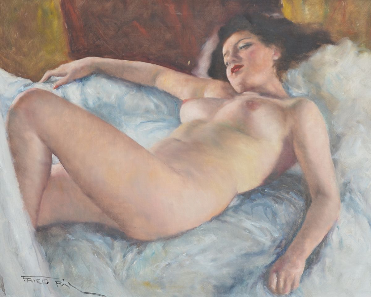 Appraisal: FRIED Pal Hungary - ''Sleeping Beauty'' Nude Red Head Oil