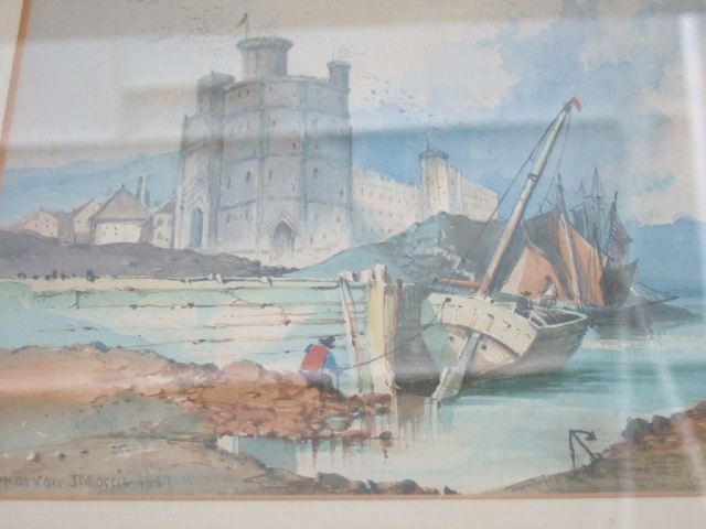 Appraisal: J Morris th century Carnarvon watercolour signed inscribed and dated