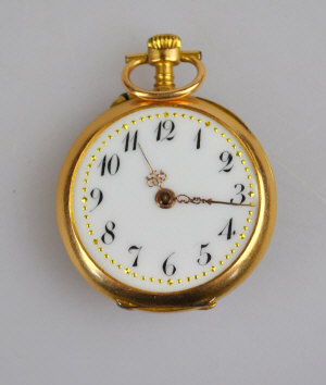 Appraisal: A lady's French gold fob watch the decorative back set