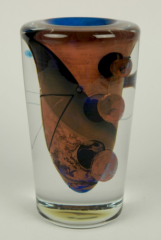 Appraisal: Mark Sudduth glass vase Mark Sudduth American - - Vase-