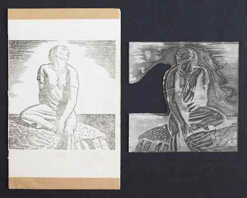 Appraisal: Rockwell Kent American - copper printing plate from Kent's autobiography