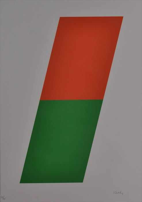 Appraisal: ELLSWORTH KELLY b ORANGE GREEN Lithograph in colors x in