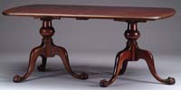 Appraisal: FINE DOUBLE PEDESTAL MAHOGANY DINING TABLE The molded edge rounded