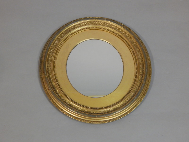 Appraisal: A late thC gilt gesso oval wall mirror with moulded