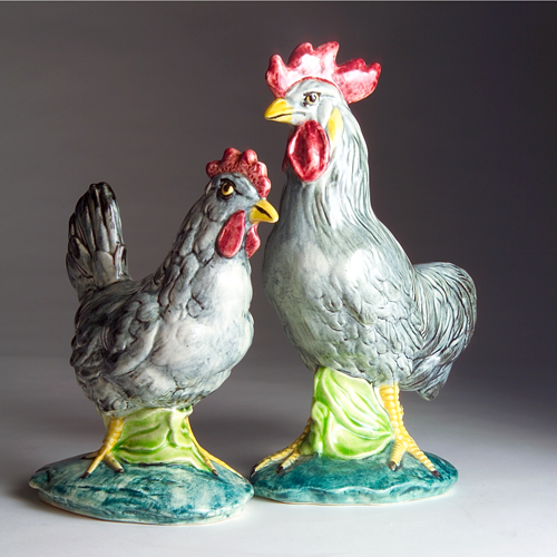 Appraisal: Two STANGL gray Roosters and Both marked and