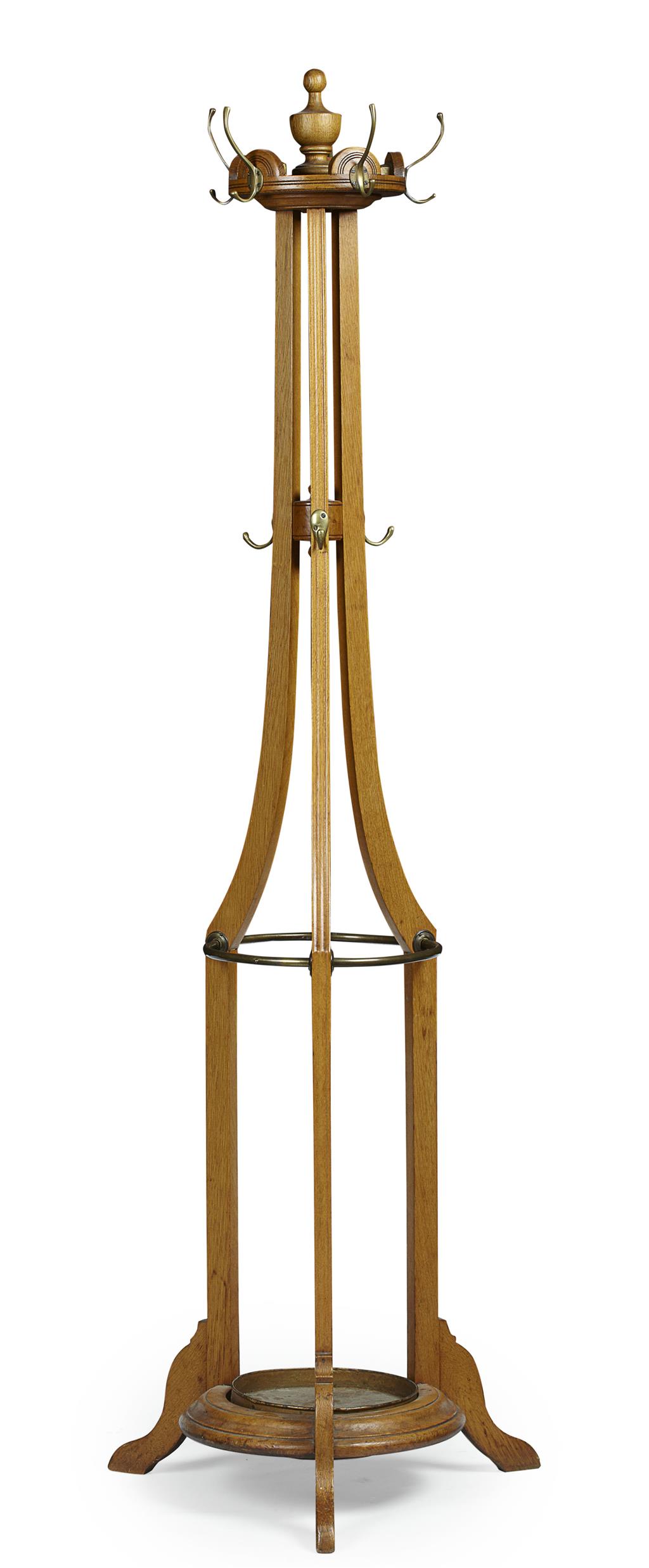 Appraisal: VICTORIAN OAK HAT AND COAT STAND LATE TH CENTURY with