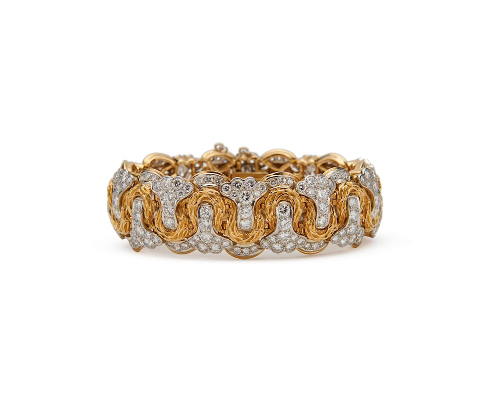 Appraisal: K Gold and Diamond Bracelet K Gold and Diamond Bracelet