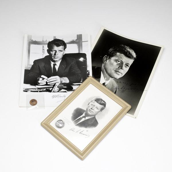 Appraisal: KENNEDY MEMORABILIA Collection includes autographed photo of John F Kennedy