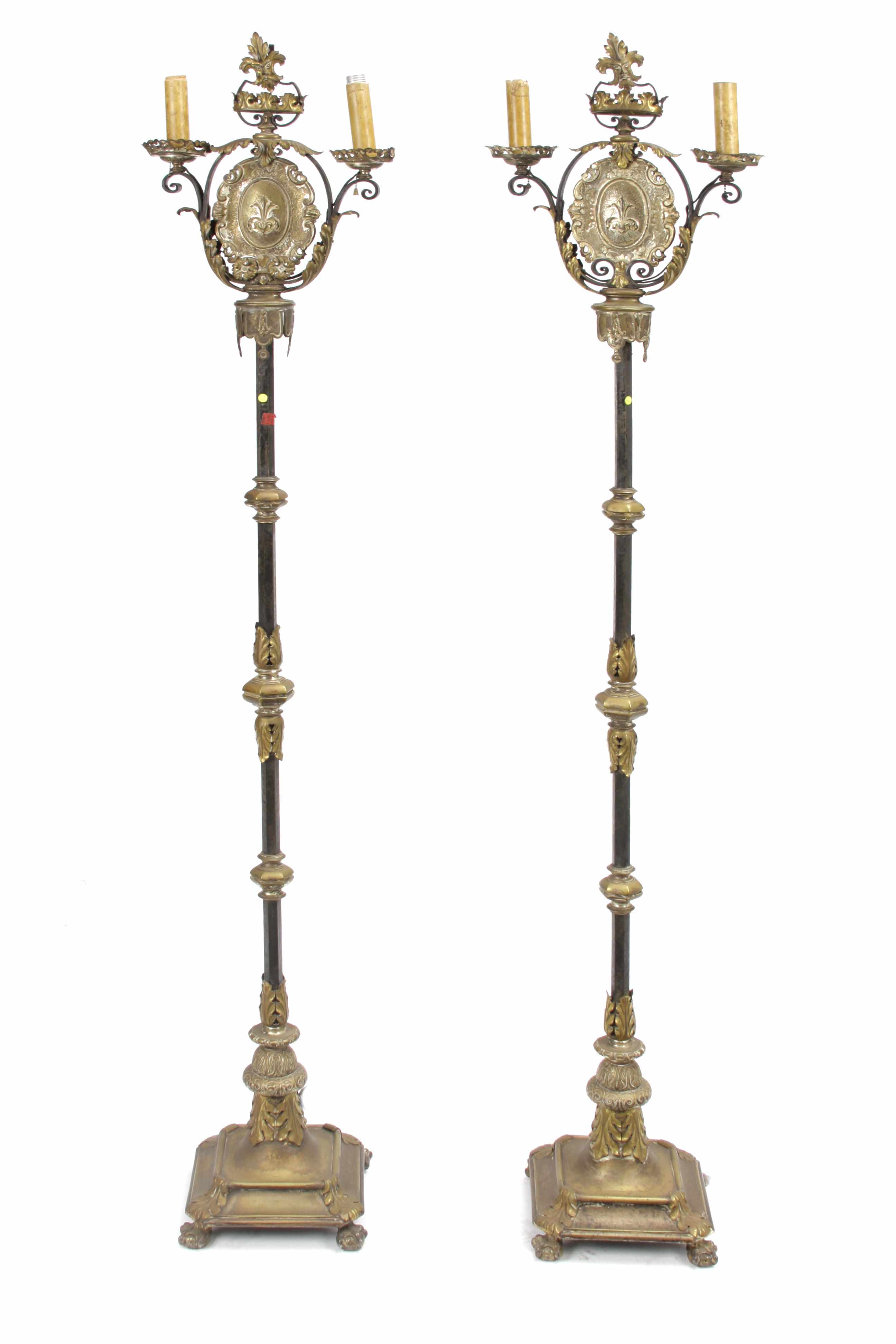 Appraisal: A pair of Continental Renaissance style gilt metal and wrought