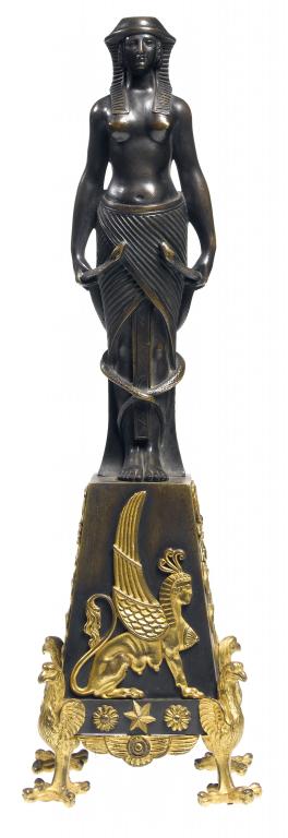 Appraisal: A FRENCH EMPIRE GILT BRONZE STATUETTE OF CLEOPATRA probably the