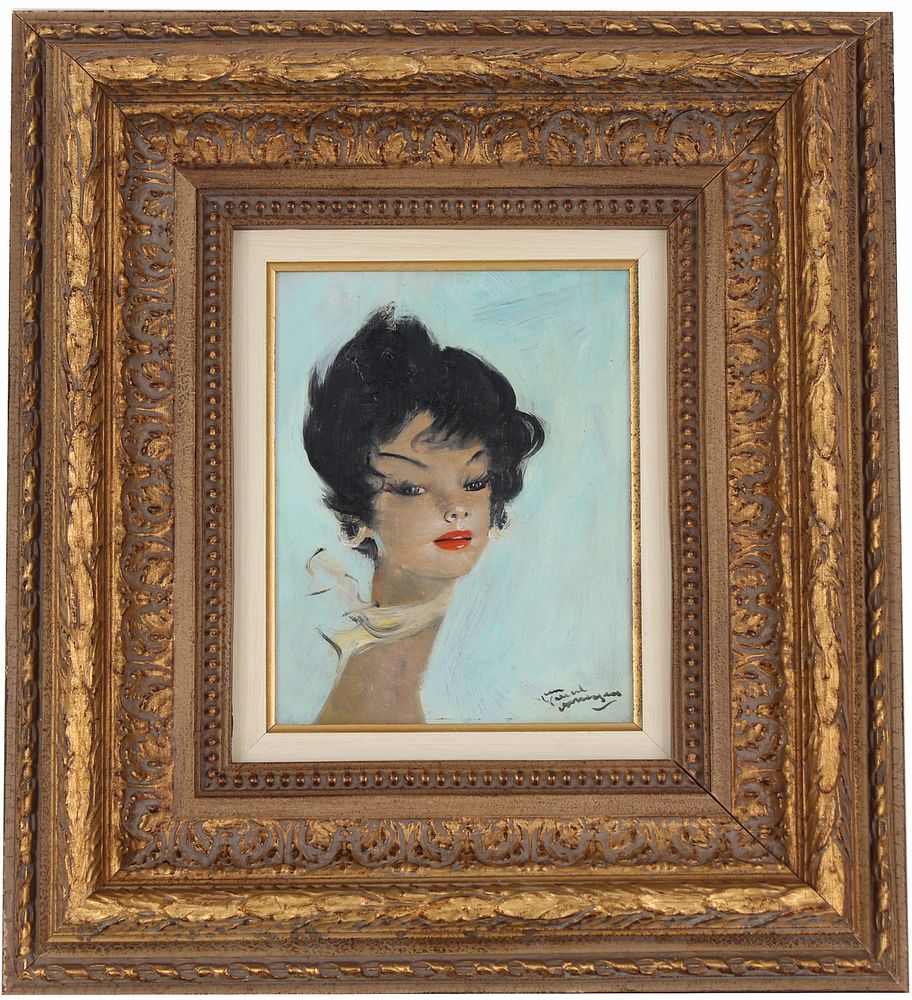 Appraisal: Jean Gabriel Domergue - Jean Gabriel Domergue - Oil on