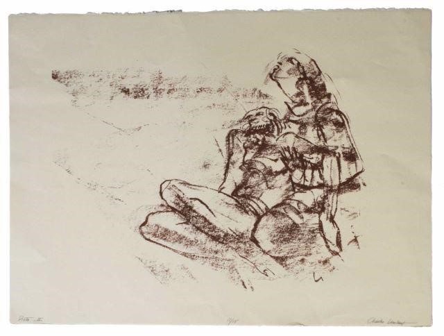 Appraisal: Unframed lithograph on paper Pieta II signed lower right Charles