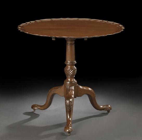 Appraisal: George III Mahogany Tripod Table fourth quarter th century the