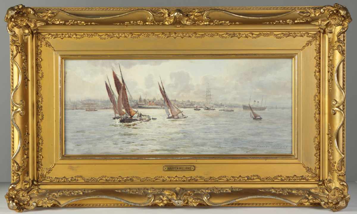 Appraisal: Warren Williams British - Harbor scene Sgn lower right Warren