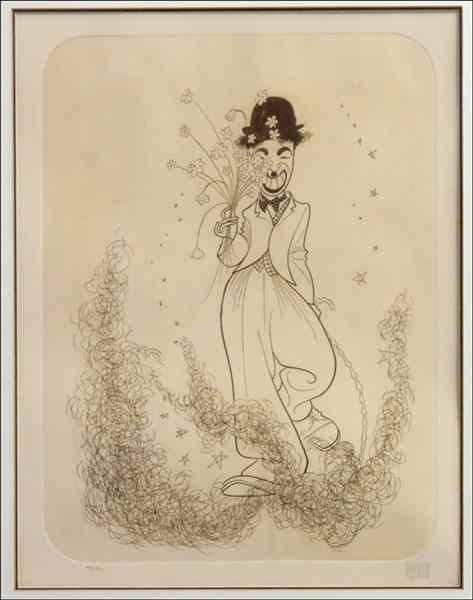 Appraisal: AL HIRSCHFELD AMERICAN - CHARLIE CHAPLIN Etching signed in pencil