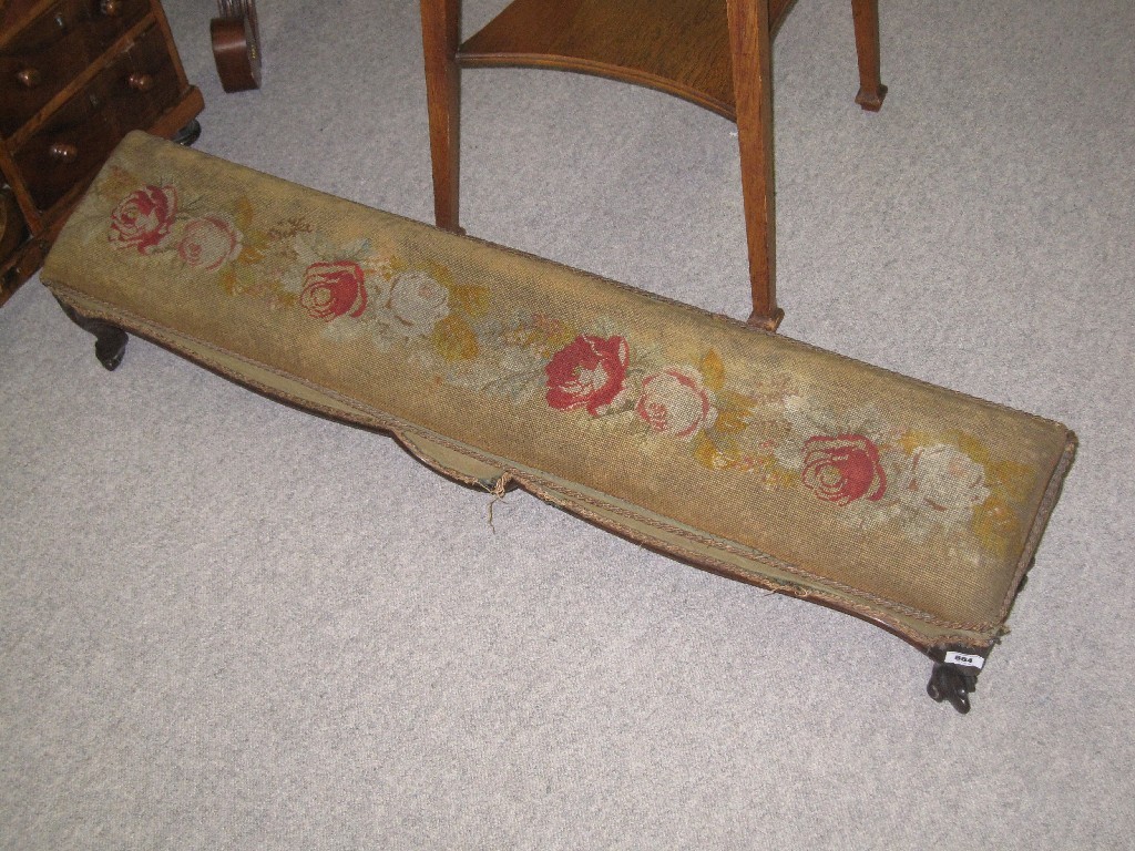 Appraisal: Victorian walnut framed tapestry upholstered footstool