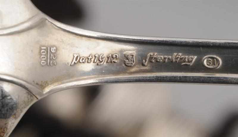 Appraisal: TOWLE MONOGRAMMED SILVER -PIECE PART FLATWARE SERVICE IN THE ''MARY