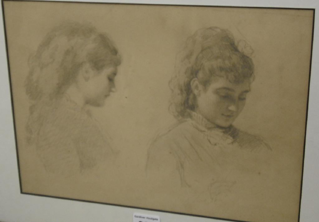 Appraisal: th century school - double portrait sketch of a young