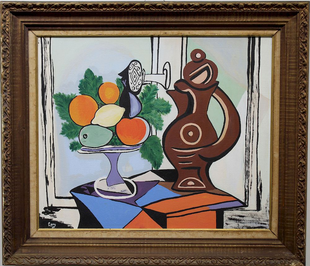 Appraisal: Levy Signed Modernist Still Life Painting Levy Signed Modernist Still