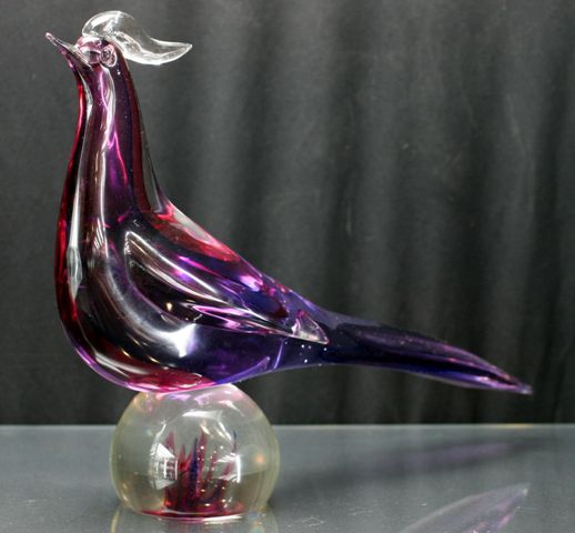 Appraisal: A Murano glass pheasant cms high