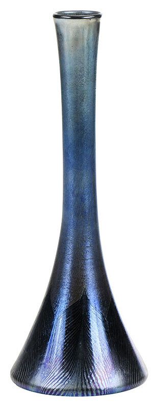 Appraisal: Tiffany Dark Blue Favrile Art Glass Vase American early th