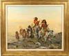 Appraisal: OIL ON MASO - 'A Band of Cheyenne Warriors' by