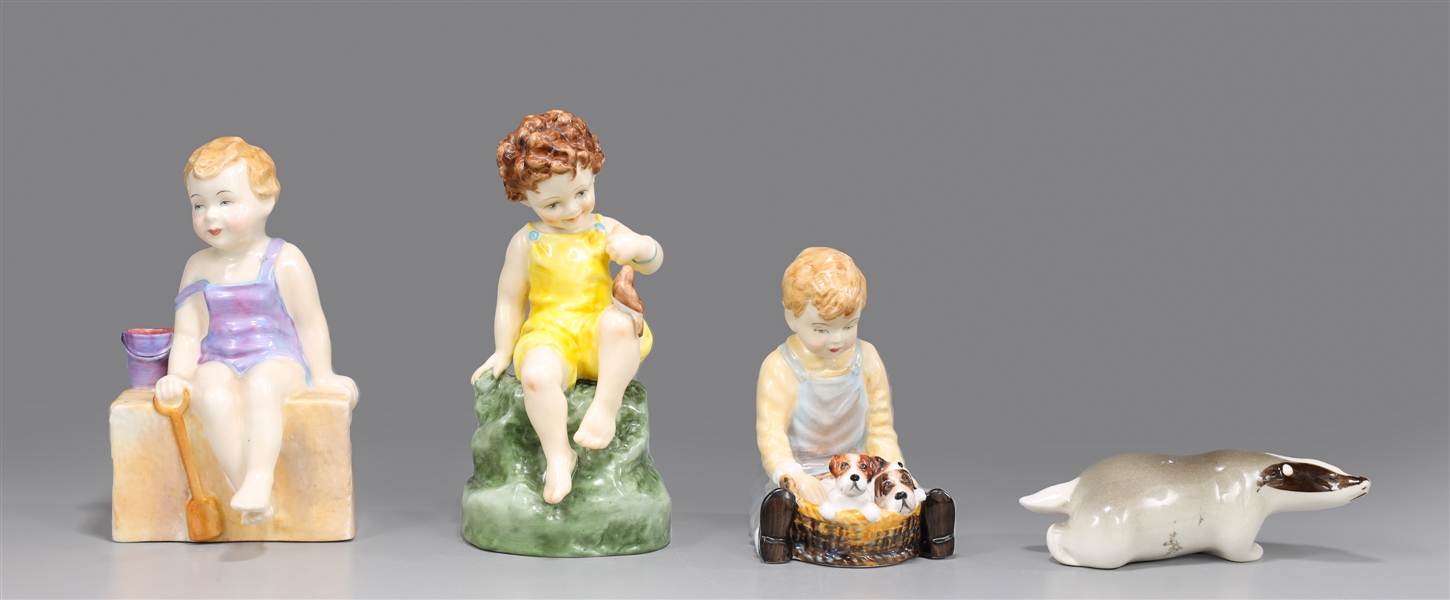 Appraisal: Group of four English porcelain figure collectibles Paragon Pals boy