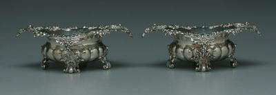 Appraisal: Pair ornate sterling dishes oval with floral scroll and grape