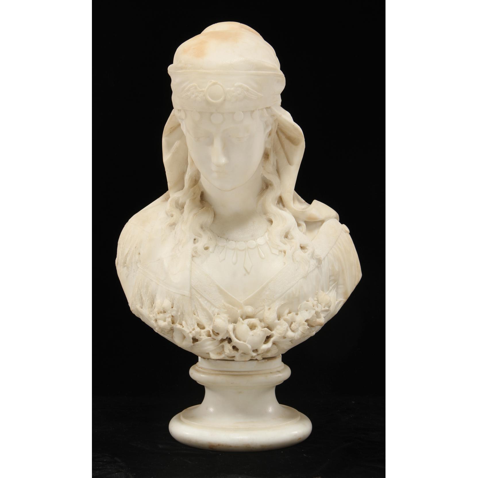 Appraisal: Ferdinando Vichi It - Bust of an Egyptian Beauty signed