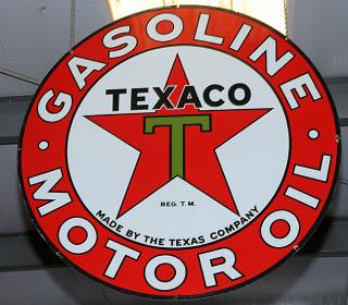 Appraisal: Texaco two-sided porcelain sign very fine condition with minor porcelain