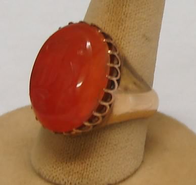 Appraisal: KY X mm oval carnelian monogrammed Size gms S