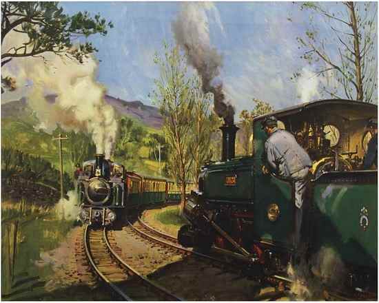 Appraisal: CUNEO Terence THE PASS TRACK FFESTINIOG RAILWAY WALES lithograph in