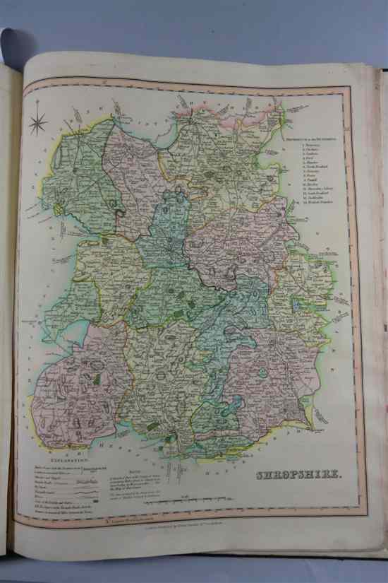 Appraisal: TEESDALE H publ NEW BRITISH ATLAS with twenty five hand