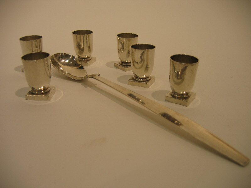 Appraisal: WILLIAM SPRATLING TAXCO MEXICO Six sterling silver shot glasses on