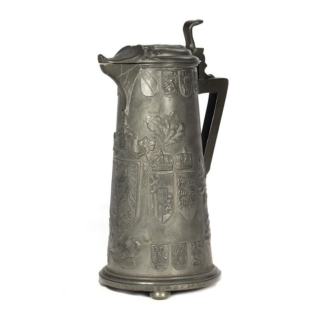 Appraisal: Kayserzinn Pewter Stein Commemorating Kaiser Wilhelm II in H Stamp