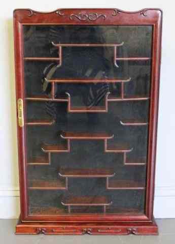 Appraisal: th Century Hardwood Chinese Hanging Cabinet From a Flushing NY