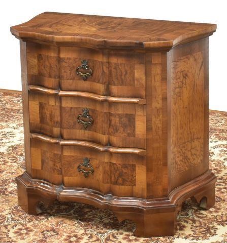 Appraisal: Italian Venetian walnut bedside cabinet th c having a shaped