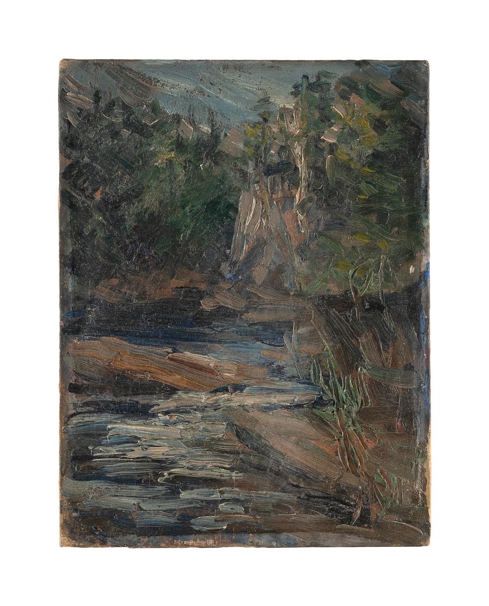 Appraisal: AMERICAN SCHOOL EARLY TH CENTURY FOREST STREAM OIL ON CANVAS