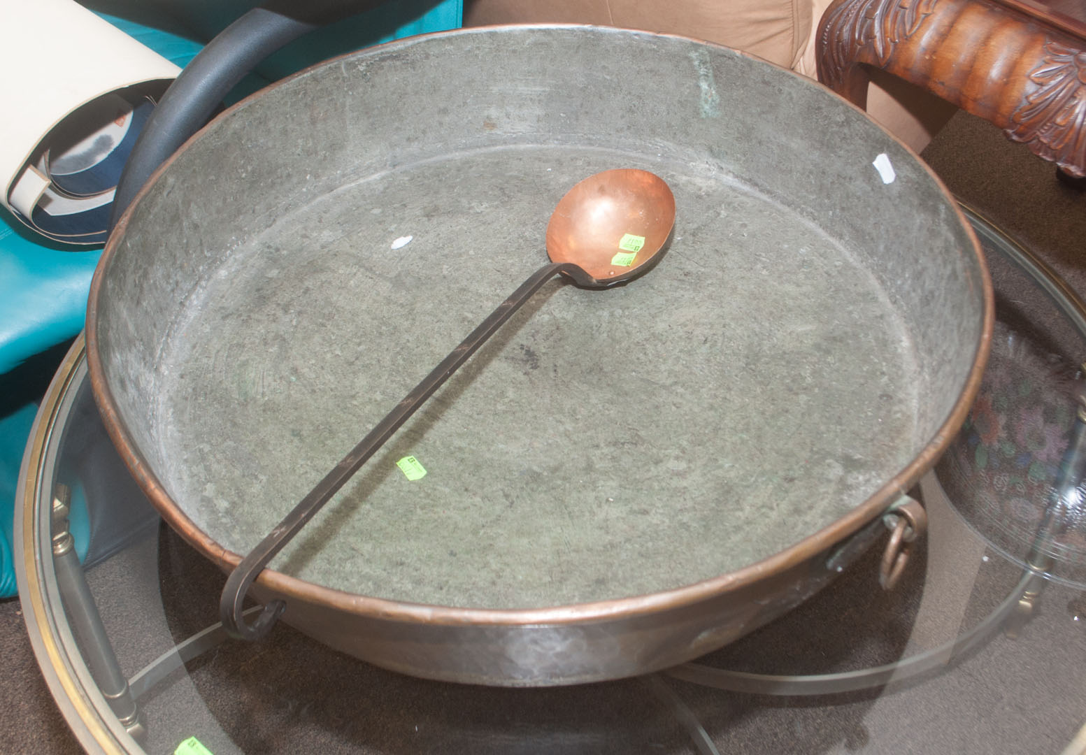 Appraisal: Copper pan and ladle